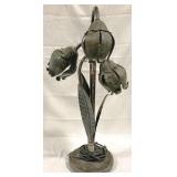 Vintage 3 Tulip Metal Lamp - 34" Tall