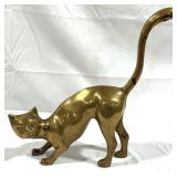 Brass Cat Statue - 14" x 16"