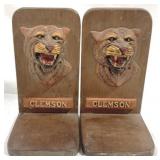 2 Clemson Bookends - 10" x 5" x 6"