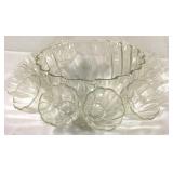 13 Piece Glass Punch Bowl & Cups