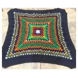 Vintage Hand Made Afghan Blanket - 55" x 58"