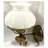 Wall Sconce w/ Glass Shade - 16" x 10" x 8"