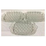 8 Glass Snack Plates - 11" x 7"