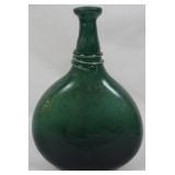 Green Glass Bottle Vase 10.5"