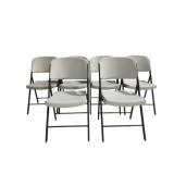 6 Folding Plastic Chairs 34 x 19 x 16