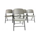 5 Folding Plastic Chairs 34 x 19 x 16
