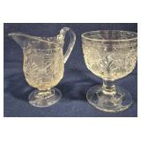 EAPG Ribbed Palm Fern Creamer & Sugar 6"