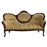 Vintage Rose Carved Victorian Cameo Sofa