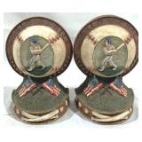 Pair Baseball Bookends - 8" Tall