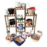 Assorted Planters & Plant Stand