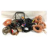 Lot of Assorted Speaker Wires & A/V Cables