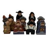 10 Wood Thanksgiving People Decor