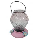 Glass Hanging Hummingbird Feeder