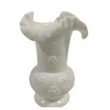 Vintage Grape Harvest Milk Glass 9" Vase