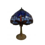 Stained Glass Dragonfly Lamp 13.5", no wiring