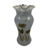 Painted Glass Pitcher 11"