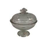 Early American Pressed Glass Candy Jar