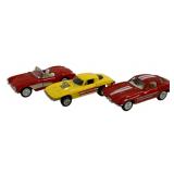 3 Die Cast Corvette Cars 1/32 Scale