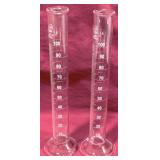 2 100ml Graduated Cylinders - 10.5" Tall