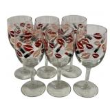 6 Wine Glasses 7"