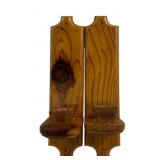 Pair Wood Wall Candleholders 11 x 3