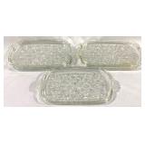 8 Glass Snack Plates - 11" x 6.25"