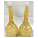 Pair Glass Decanters - 10" Tall