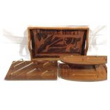 Lot of 3 Vintage Wood Desk Items