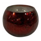 Red Glass Candle Vase 5 x 6