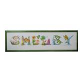 Framed Tropical Name Painting "Shelby", signed