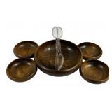 Vintage Wood Salad Bowl Set