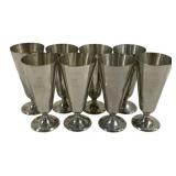 8 Steiff Pewter Goblets 7"