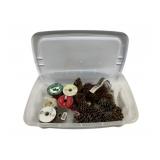 Tote w/ Ribbon & Pinecones