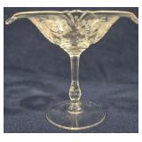 Heisey Old Colony Etched Compote 6" Signed