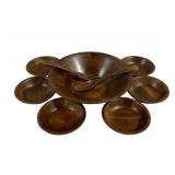 Vintage Wood Salad Bowl Set