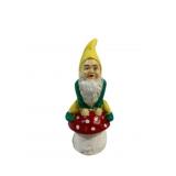 Cast Iron Gnome on Mushroom Bank 6"