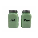 Pair Jadeite Salt & Pepper Shakers 4"