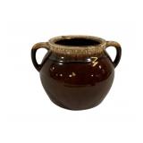 Brown Glaze Pot 6"