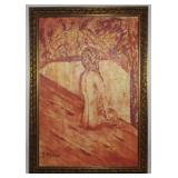 Nude by G Morgan Terracotta Paint on Board