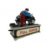 Cast Iron Service Station Mechanical Bank