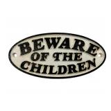 Cast Iron Beware Sign 3 x 6.5