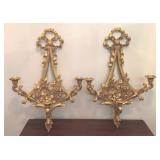 Pair Candle Sconces Plastic - 26" x 17"