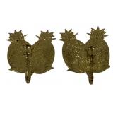 Pair Brass Pineapple Wall Sconces 8 x 6