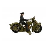 Cast Iron Motorcycle & Rider 6 x 9
