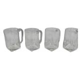 4 Glass Mugs 5"