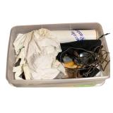 Plastic Tote w/ assorted Items