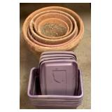 Lot of Plastic Totes & Planters