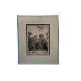 Framed Plate Etching, signed & numbered - 14 x 12