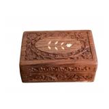 Inlaid Wood Box w/ Dice Game Set