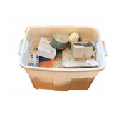 Plastic Tote of assorted items